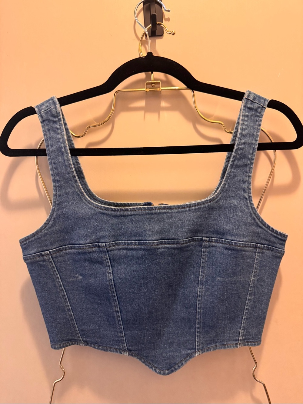 Denim Crop Tank Top - Blue Jean
